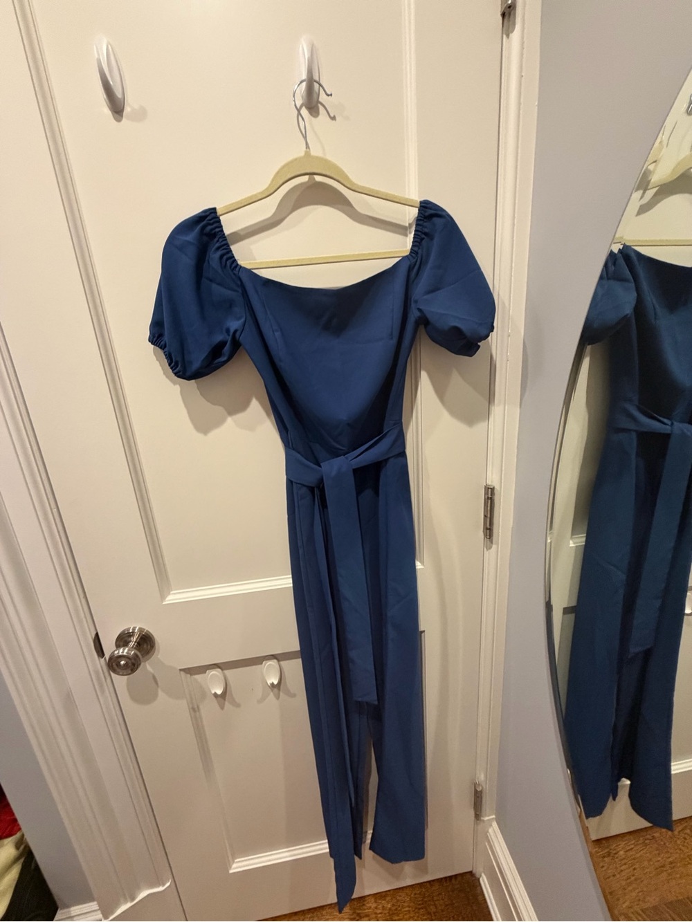 Lilly Pulitzer Navy Blue Puff Sleeve Jumpsuit